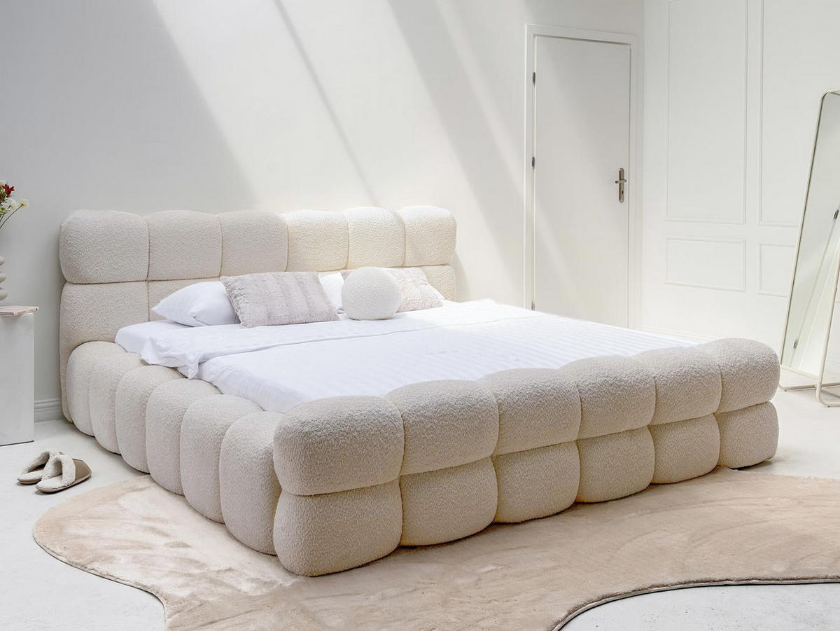 POLSTERBETT 140x200 DALIA Graubeige - Beige, Holzwerkstoff (140/200cm) - Compleo24