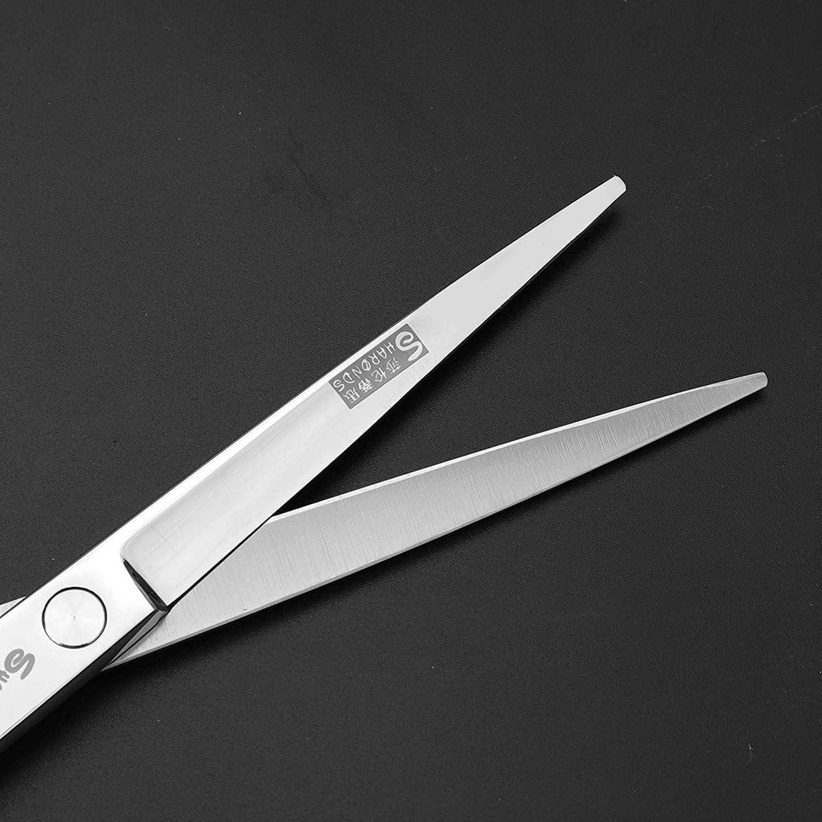 FRISEURSCHEREN Set 6 Zoll Edelstahl mit Zubehör - Silberfarben, Metall (6/1/15.2cm)