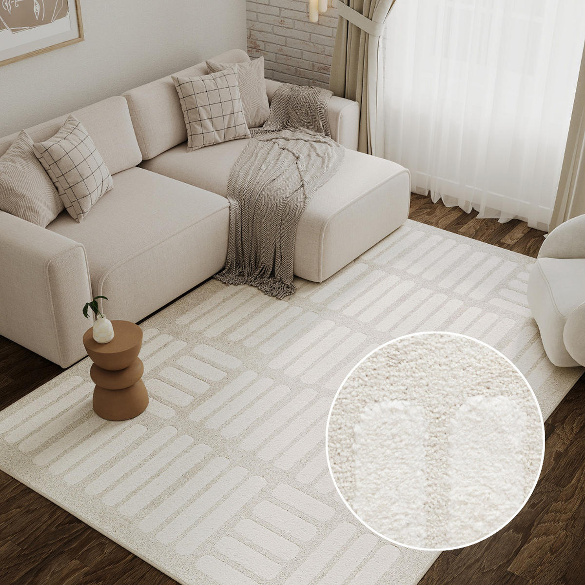 TEPPICH TERRA Creme 200/300 cm - Creme, Textil (200/300cm) - Tapiso