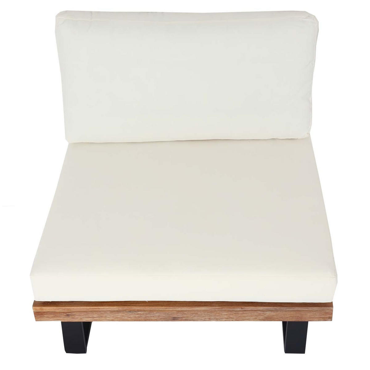 LOUNGESESSEL Garten Hellbraun Cremeweiß - Braun, Holz (82/75/82cm) - PROREGAL