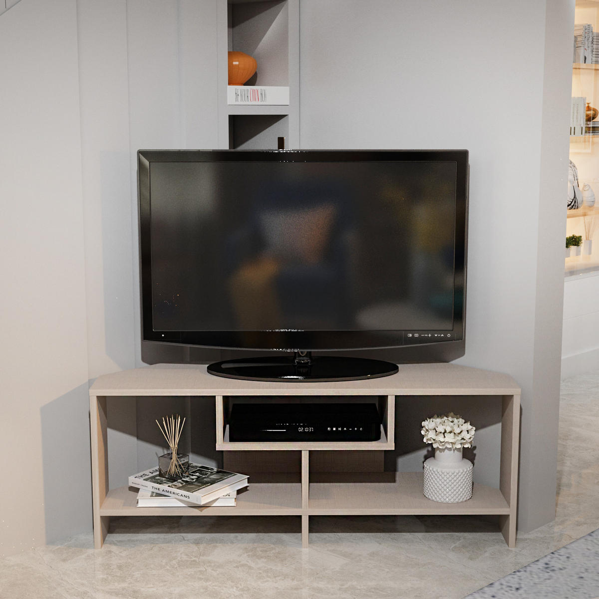 TV-LOWBOARD Maldiv - Beige, Holzwerkstoff (114.44/47/35cm) - Decorotika