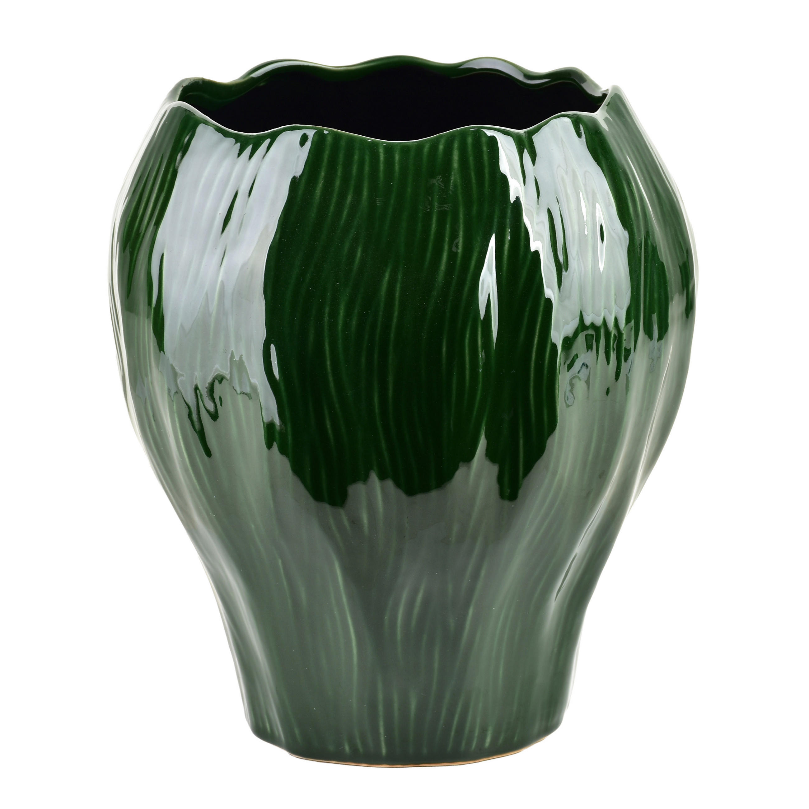 VASE Manon Dunkelgrün Keramik - Grün, Keramik (31cm) - Mondex