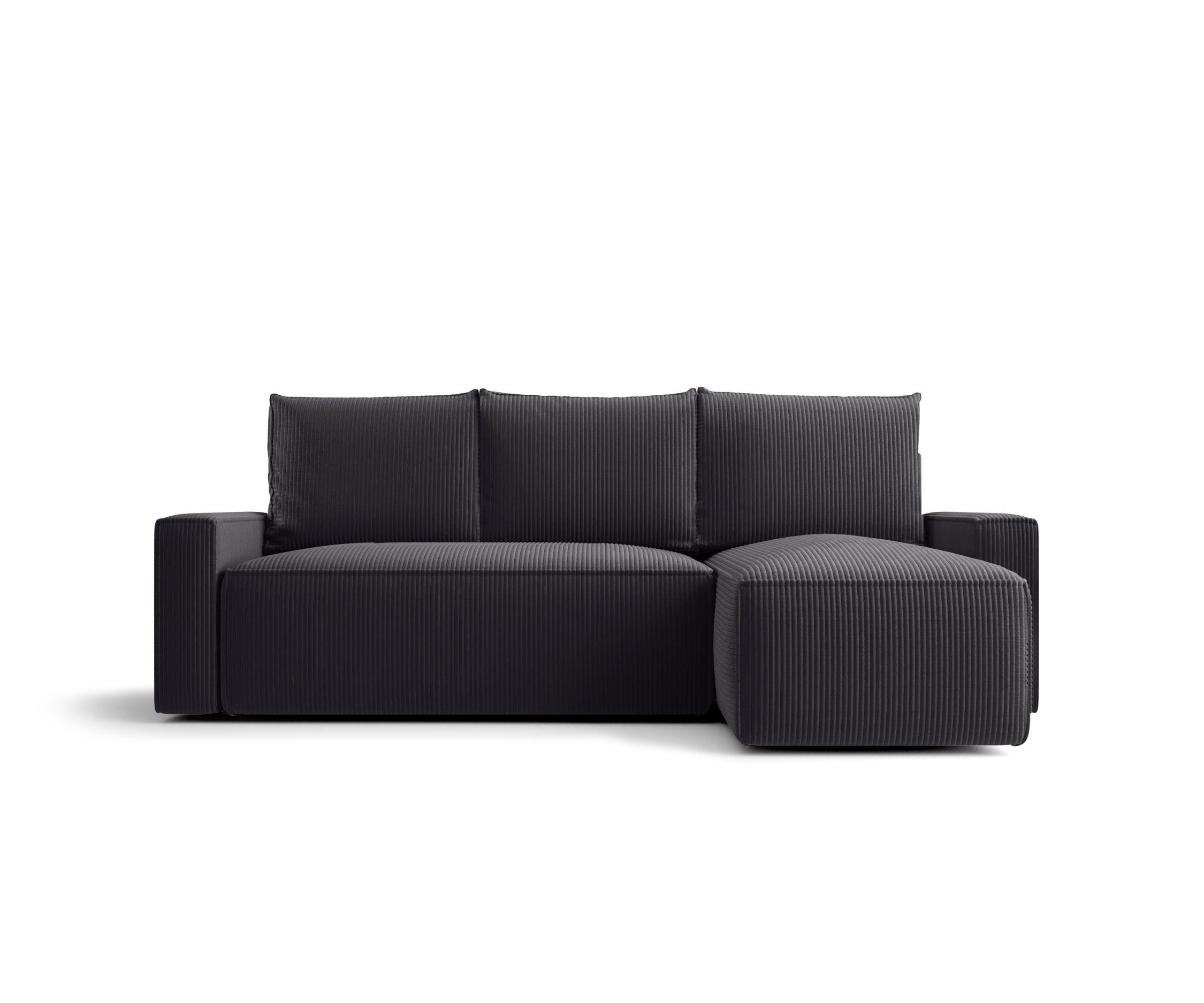 ECKSOFA mit Schlaffunktion SAVIO Poso 34 Rechts - Graphitfarben, Textil (232/140cm) - Bedante