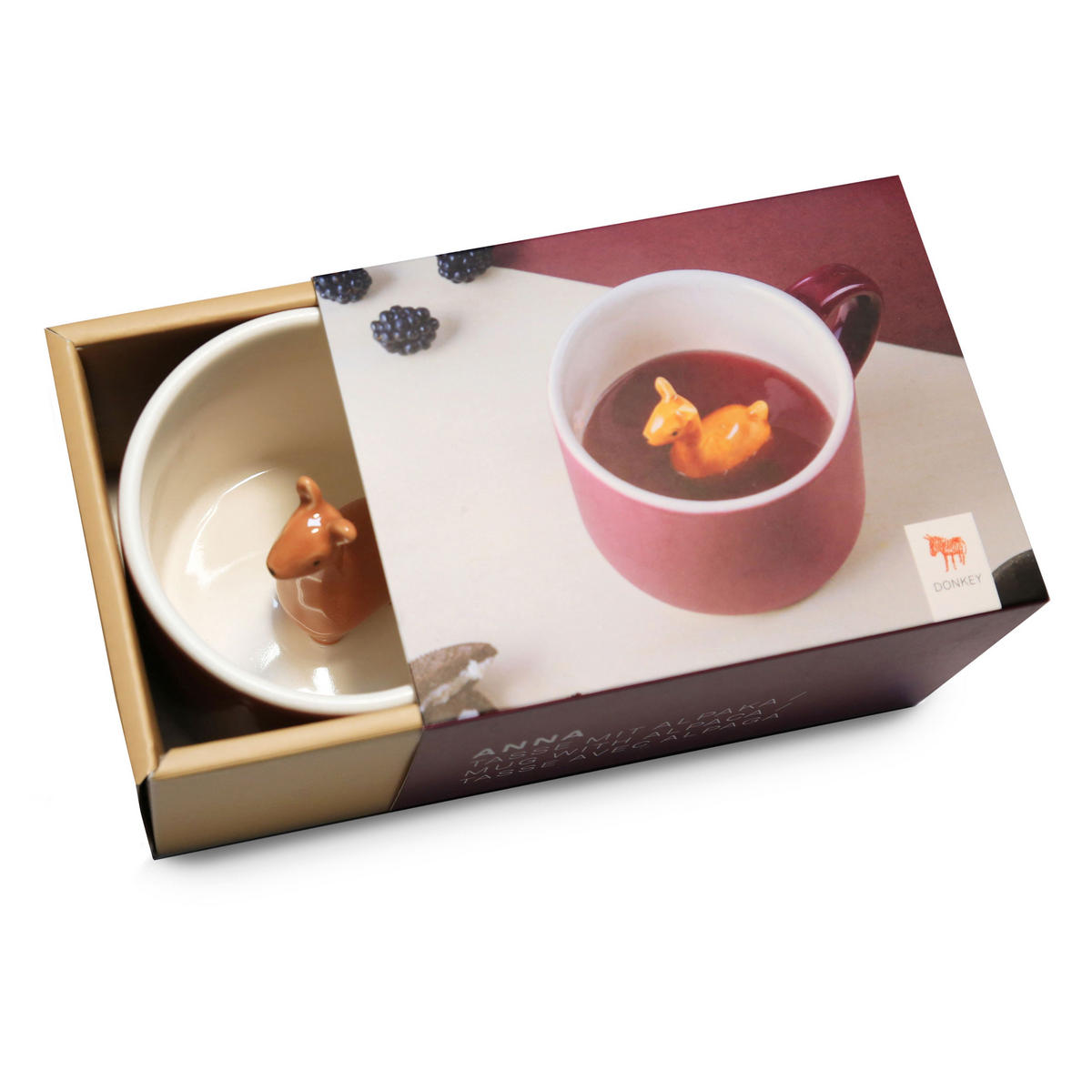 TIERTASSE Anna, Alpaka, Porzellan, Lila, 150 ml - Lila, Keramik (0.15L) - Donkey Products