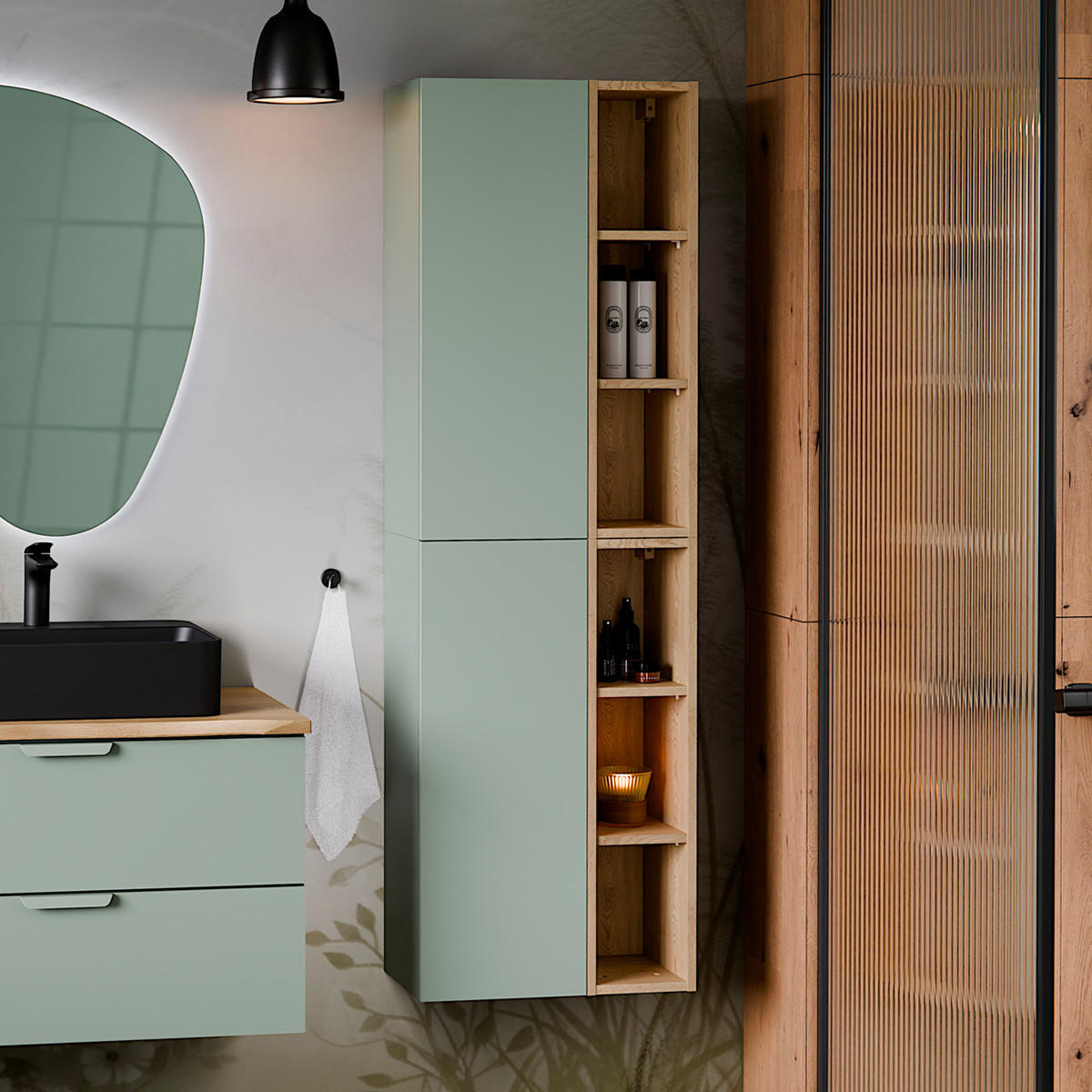 SKŘÍŇORIA Zelená - zelená barva, kompozitní dřevo (50/80/26.6cm) - Petits-meubles