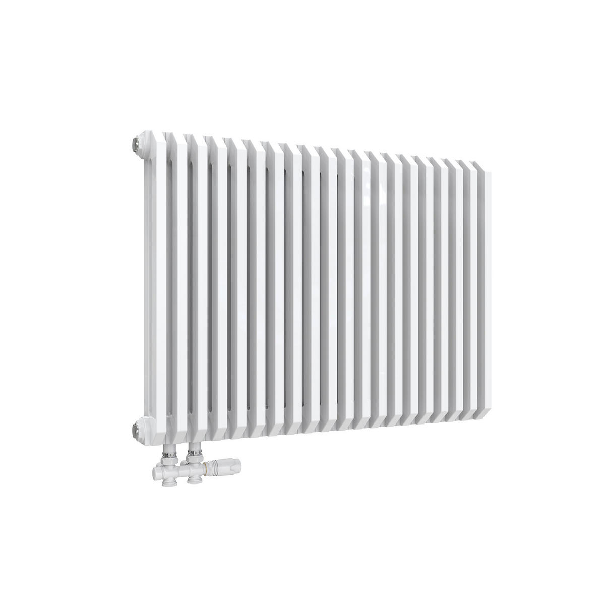 HEIZKÖRPER D-Profil Vertikal Glänzend Weiß 60/84 cm - Weiß, Metall (84/60/13cm) - EMKE