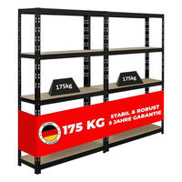 SCHWERLASTREGAL Apollo 2er-Set mit 2x 150x90x30 cm Fachlast 175 kg Schwarz - Schwarz, Metall (180/150/30cm) - PROREGAL