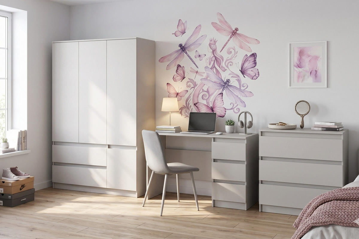 JUGENDZIMMER-SET SIMO B 3-teilig in Kaschmir - Kaschmir, Holzwerkstoff (320/180/50cm) - Deine Möbel 24