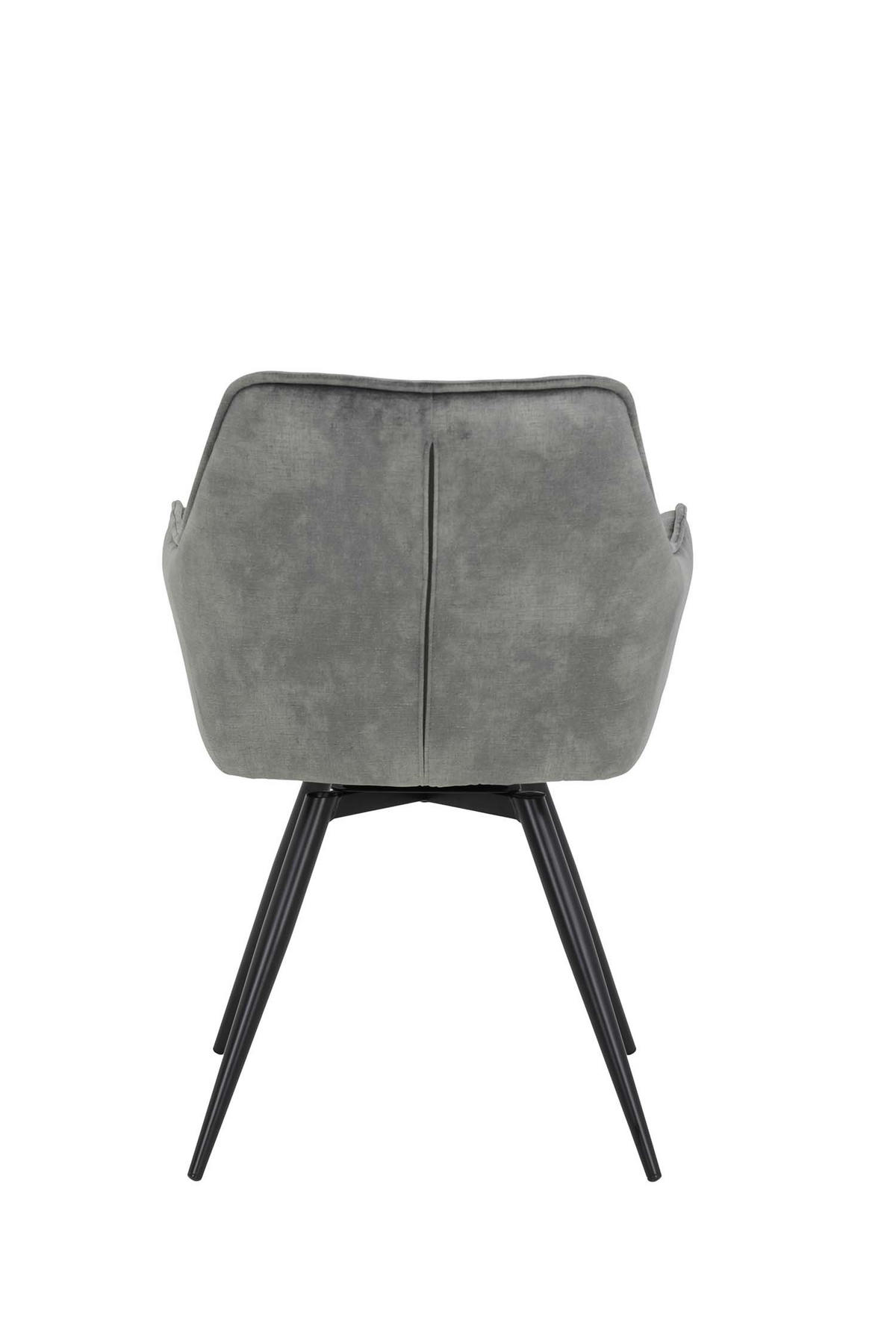 ARMLEHNSTUHL Florentina - Samtvelour Vintage Grau - Schwarz/Grau, Textil/Metall (56/82/63cm) - Hela Vertriebs GmbH
