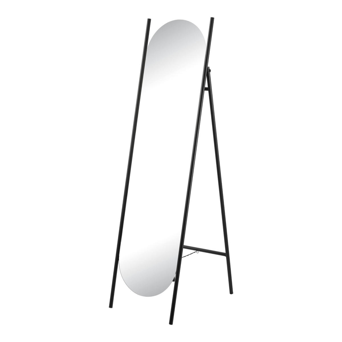 STANDSPIEGEL Fardella - Schwarz, Glas/Metall (36/150/140cm) - [en.casa]