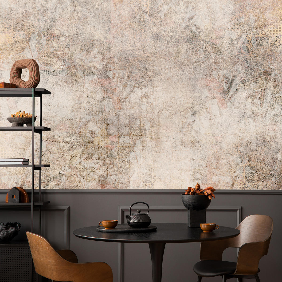 FOTOTAPETE Abstraktion Mosaik Ornamenten Beton 450x315 - Beige/Braun, Papier (450/315cm) - Muralo