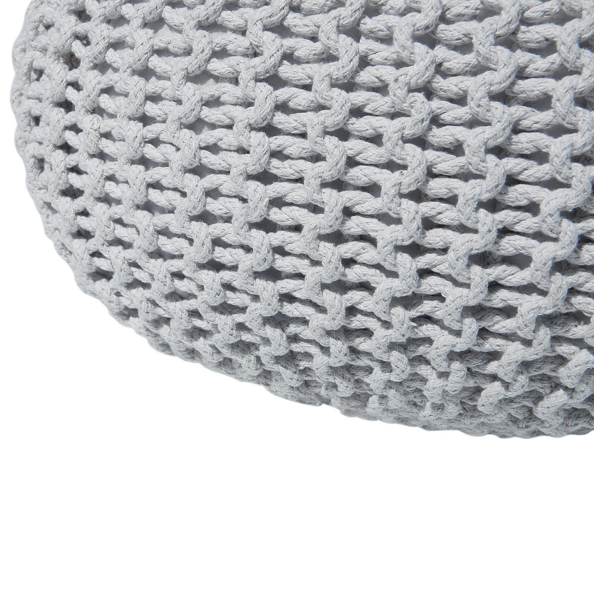 POUF Conrad 40/40/25 cm - Grau, Naturmaterialen/Textil (40/25/40cm) - Beliani