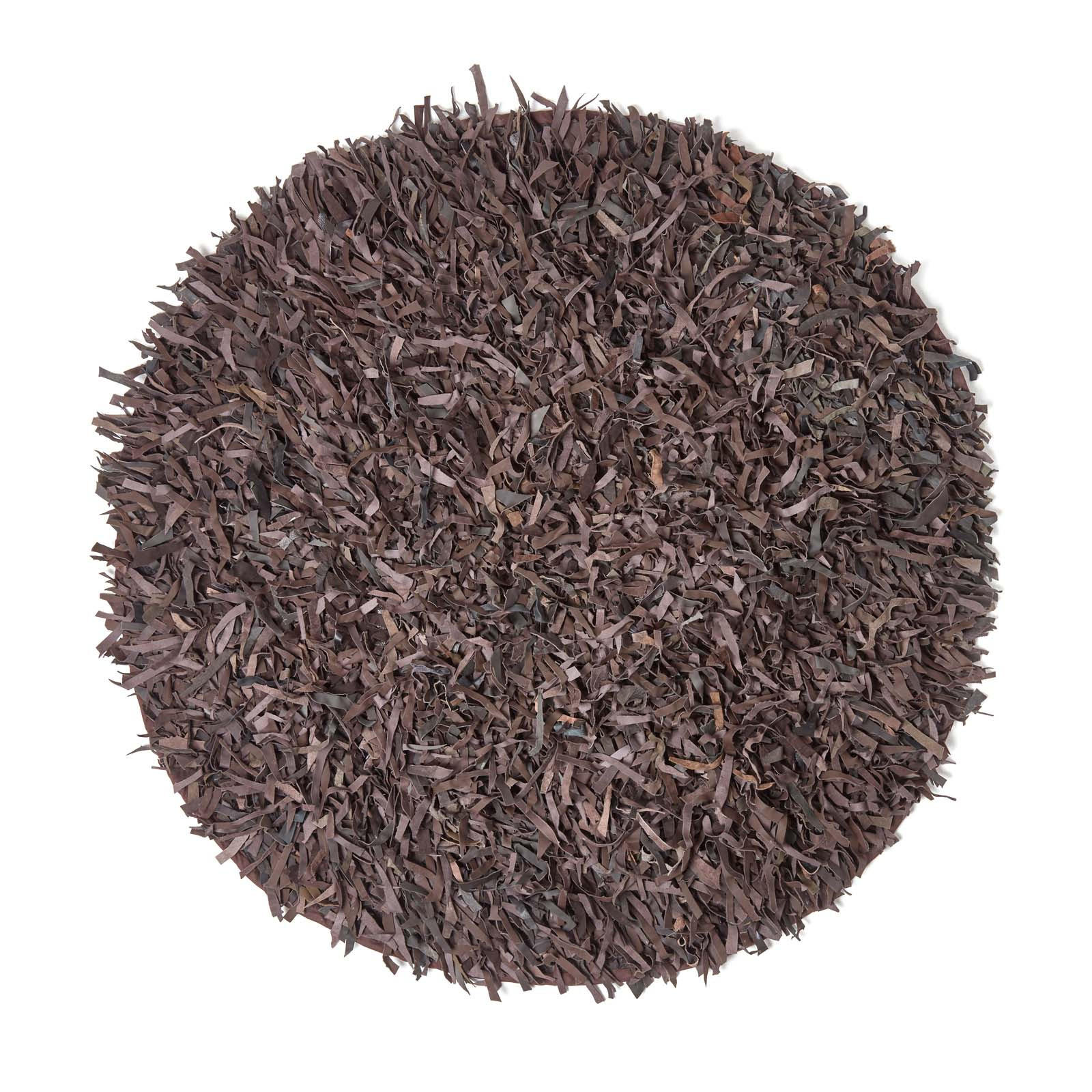 SHAGGY-TEPPICH Dallas rund 150 cm - Dunkelbraun, Leder (150/150cm) - Homescapes