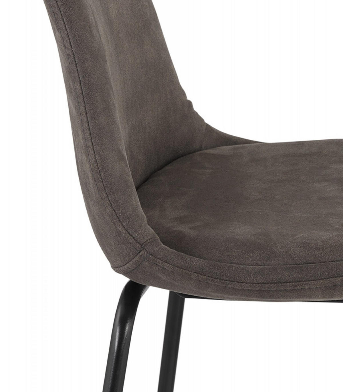 BARHOCKER mittelhoch mit Mikrofaser Sitz und Metallgestell GIRON, Anthrazit 41x41x89 cm - Anthrazit/Schwarz, Textil/Metall (41/89/41cm) - KADIMA DESIGN