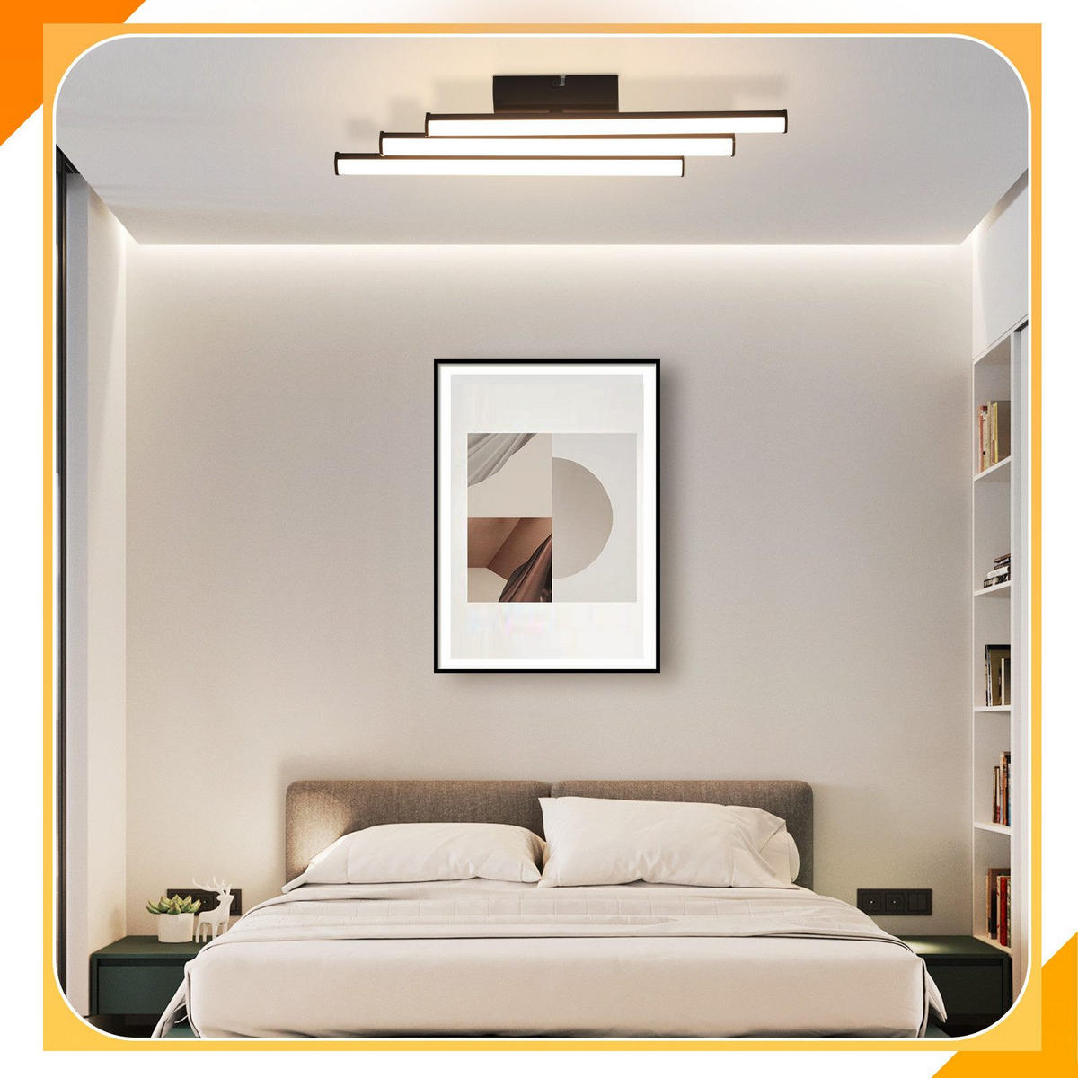 LED-DECKENLEUCHTE Machado 12/44/6cm - Schwarz, Metall (44/12/6cm) - ZMH