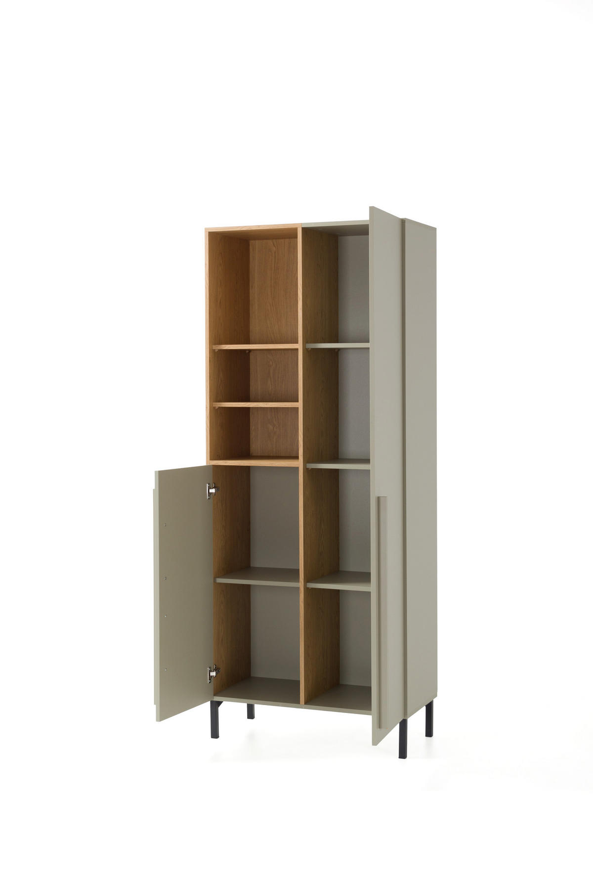 SCHLAFZIMMER Set 5-tlg. – SERGIO System – Grau - Grau, Holzwerkstoff (80/195/40cm) - hi-markt