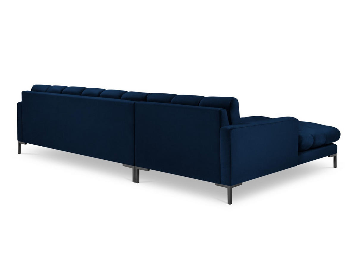 ECKSOFA links Mamaia aus Samt königsblau 5 Sitzplätze - Blau, Textil (185/293cm) - Micadoni