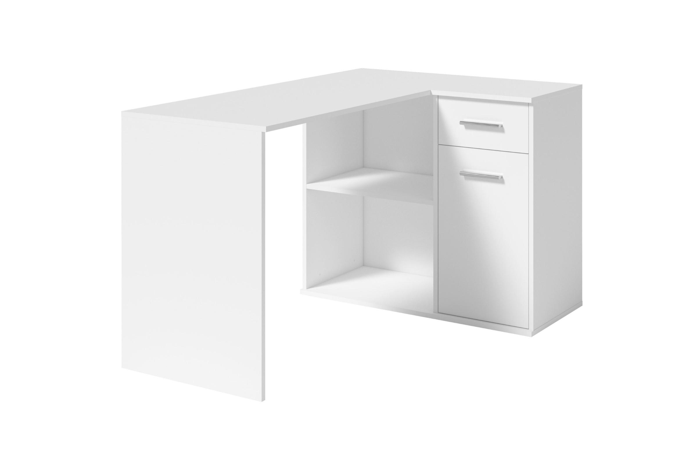 Deine Möbel 24 ECKSCHREIBTISCH Weiß 130cm × 78cm × 93cm