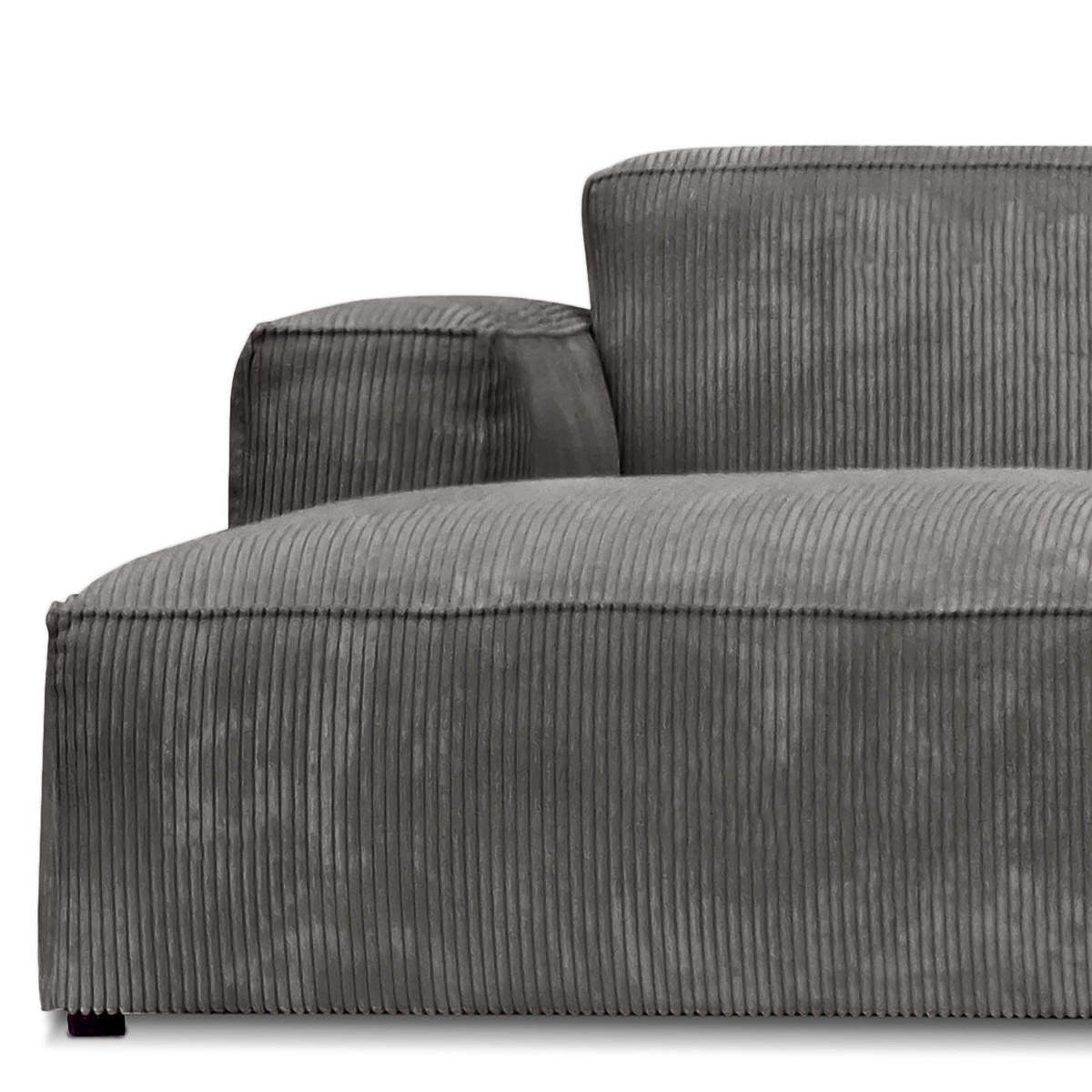 ECKSOFA mit Longchair - Schwarz/Grau, Kunststoff/Textil (345/170cm) - home24