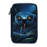 2-FACH FEDERTASCHE SCHLANGE Adventure World blau-grün 5,5 x 12 x 19 cm - Blau/Grün, Kunststoff (12/19/5.5cm) - Depesche Germany