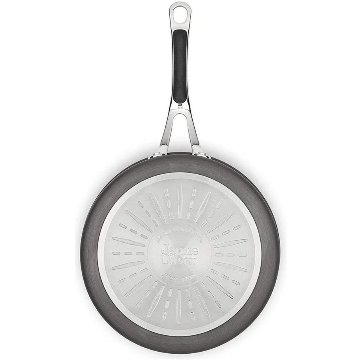 BRATPFANNE Jamie Oliver 28 cm Schwarz Edelstahl Antihaft Induktion 3-tlg - Silberfarben/Schwarz, Metall (28cm) - Tefal