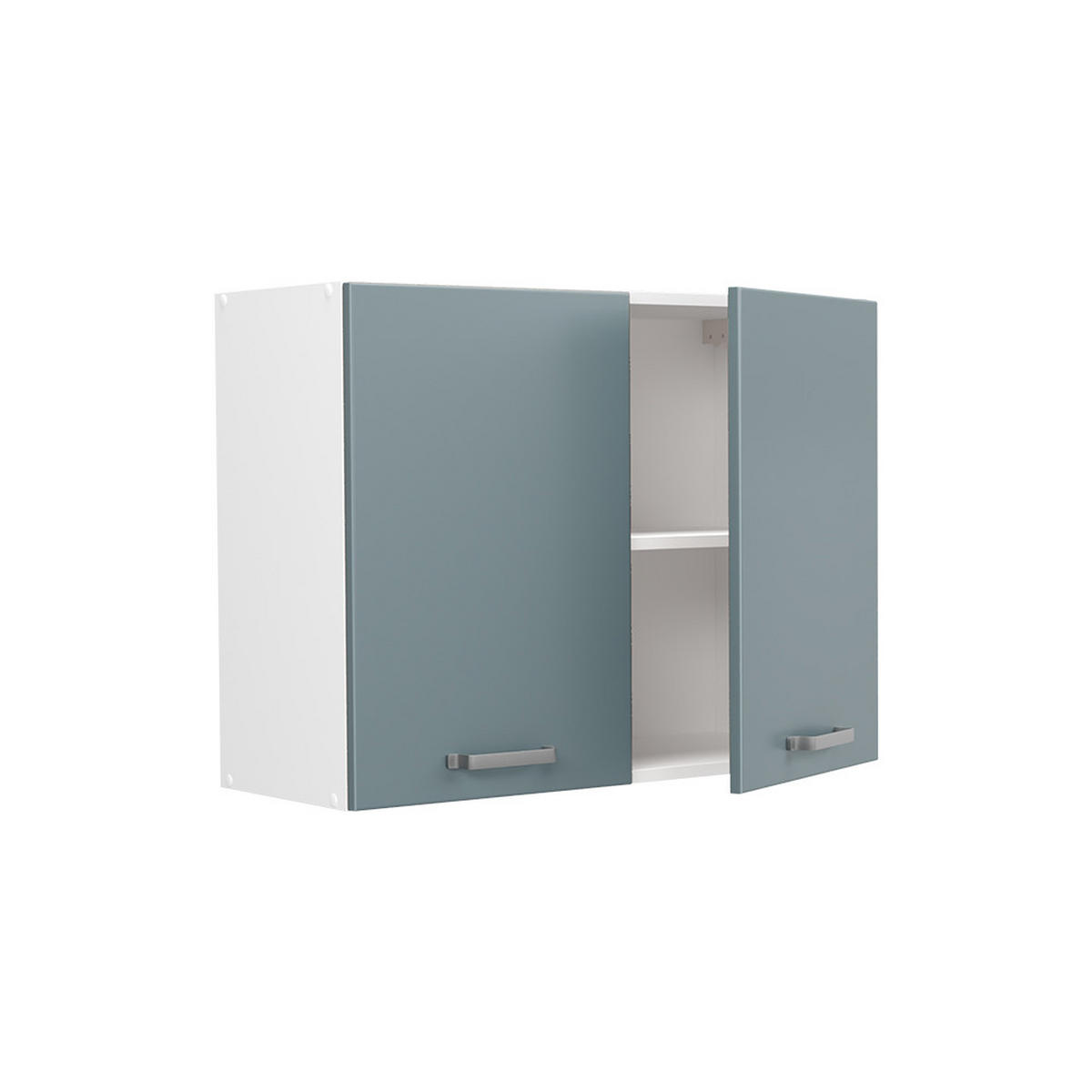 KÜCHENGLASSCHRANK R-Line, Blau-Grau/Weiß, 80 cm - Blaugrau/Weiß, Holzwerkstoff (80/60/31cm) - Vicco