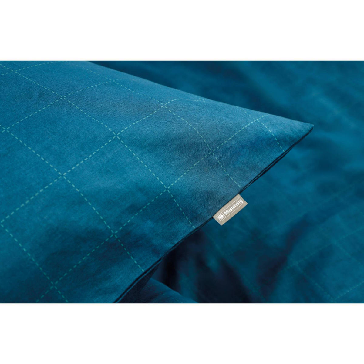 RENFORCÉ BETTWÄSCHE GRID - Petrol, Textil (155/220cm) - Musterring
