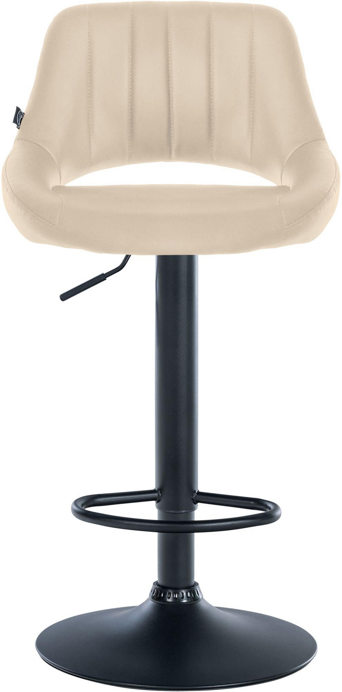 BARHOCKER 2er Set Milos Kunstleder B creme - Schwarz/Naturfarben, Kunststoff/Metall (47/106/48cm) - TPFLiving