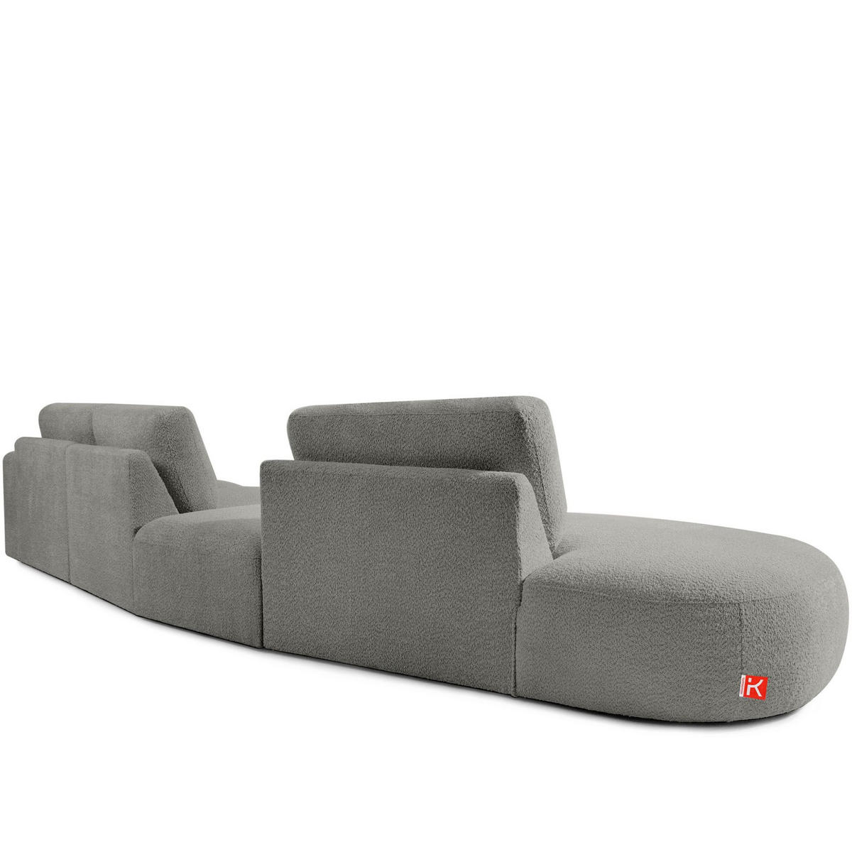 5-SITZER ECKSOFA ZUCCO Boucle links, Grau - Grau, Textil (430/84/105cm) - KONSIMO®