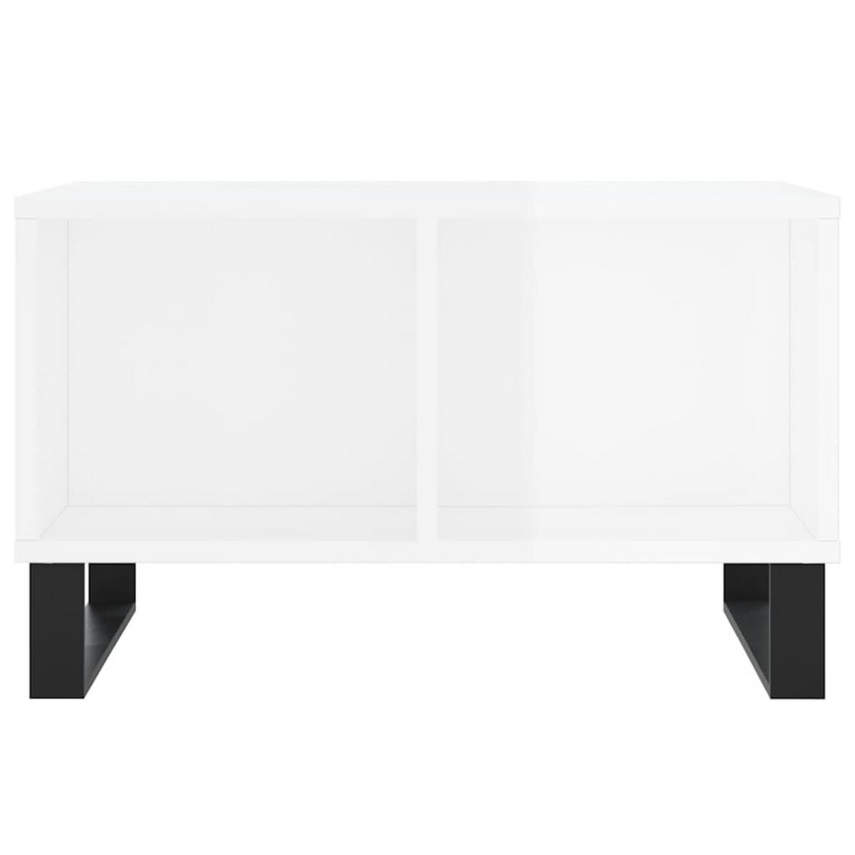 COUCHTISCH Hochglanz-Weiß 60x50x36,5 cm Holzwerkstoff - Weiß, Holzwerkstoff (50/60/36.5cm) - furnicato