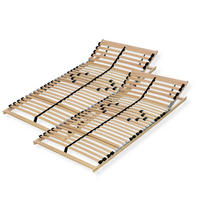 LATTENROST 160x200 cm (bestehend aus 2x 80x200 cm), 28 Latten, verstellbar - Buchefarben/Braun, Holz (160/200cm) - Sleepneo