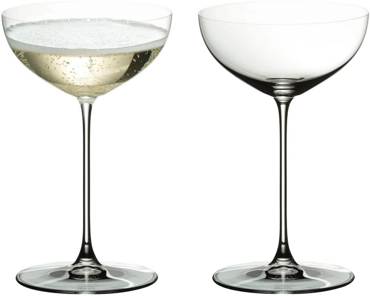 SEKTSCHALE Veritas Coupe, 2er Set, Hochwertiges Glas - Transparent, Glas (0.24L) - Riedel