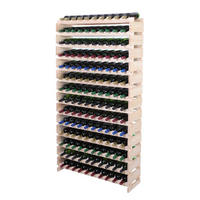 WEINREGAL VINOTECA FLEX PRO HxBxT 191x103x28cm 140 Flaschen auf 14 Ebenen Natur unbehandelt - Naturfarben, Holz (103/191/28cm) - PROREGAL