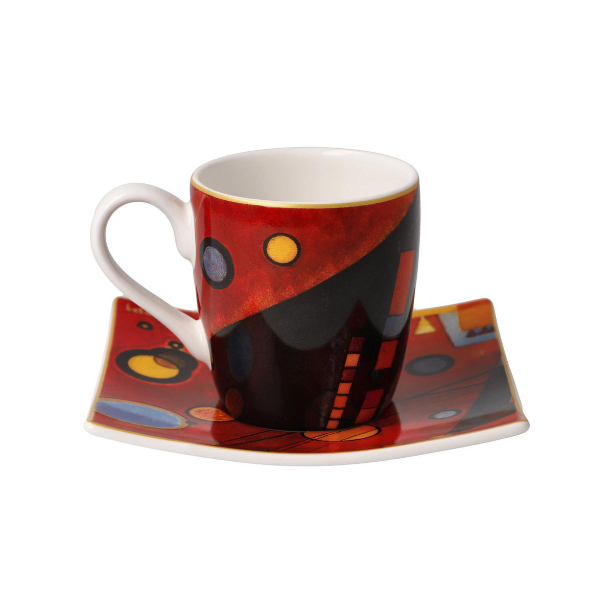 ESPRESSOTASSE Wassily Kandinsky - Schweres Rot, Fine Bone China, Bunt, 100 ml - Multicolor, Keramik (0.1L) - Goebel