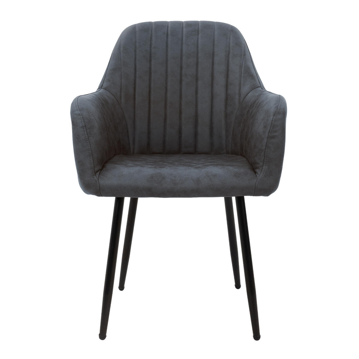 STUHL Kunstleder anthrazit 4er Set - Anthrazit, Metall (60/84/58cm) - ML-DESIGN