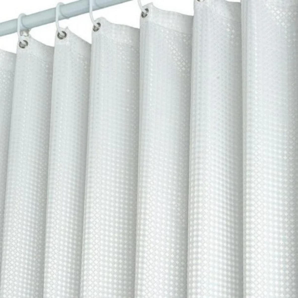 DUSCHVORHANG strukturiert Waffelstruktur robust fürs Badezimmer 72 x 72 cm - Weiß, Textil (72/72cm) - MCBOSON