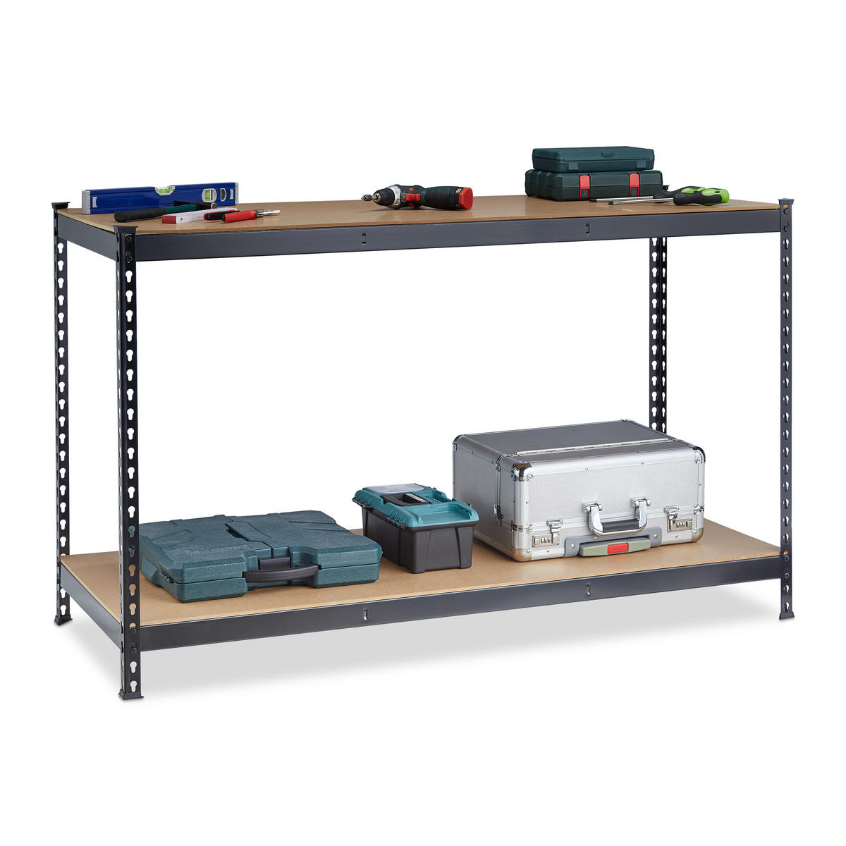 WERKBANK - Multicolor, Holzwerkstoff/Metall (150/92/60cm) - Relaxdays