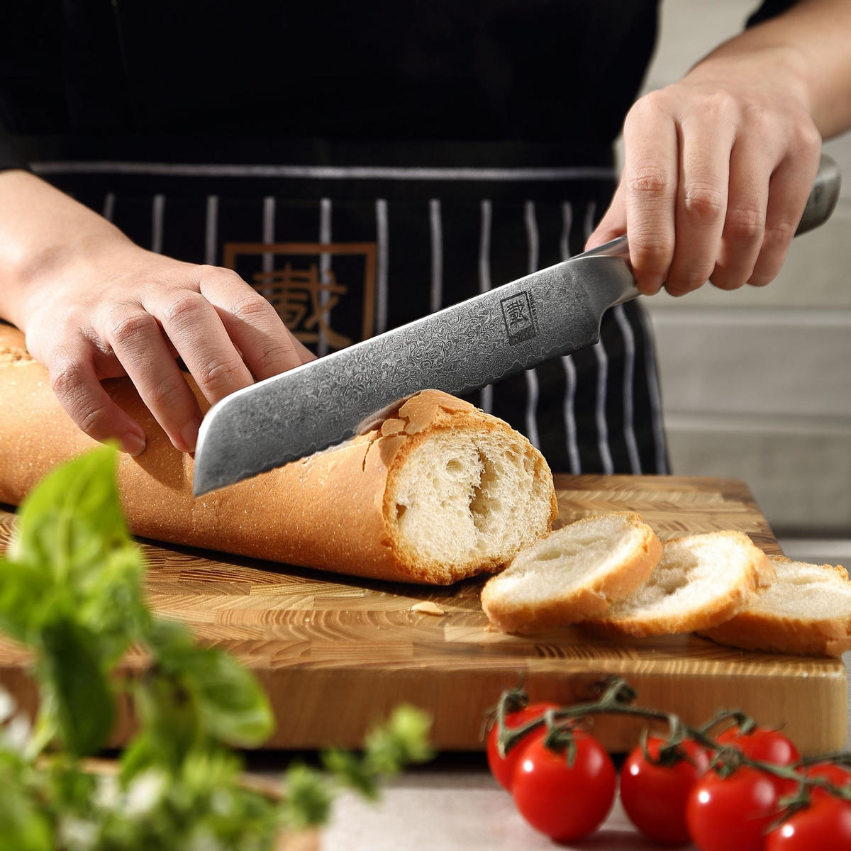 BROTMESSER 20 cm - Ahornfarben, Holz/Metall (33cm) - Zayiko