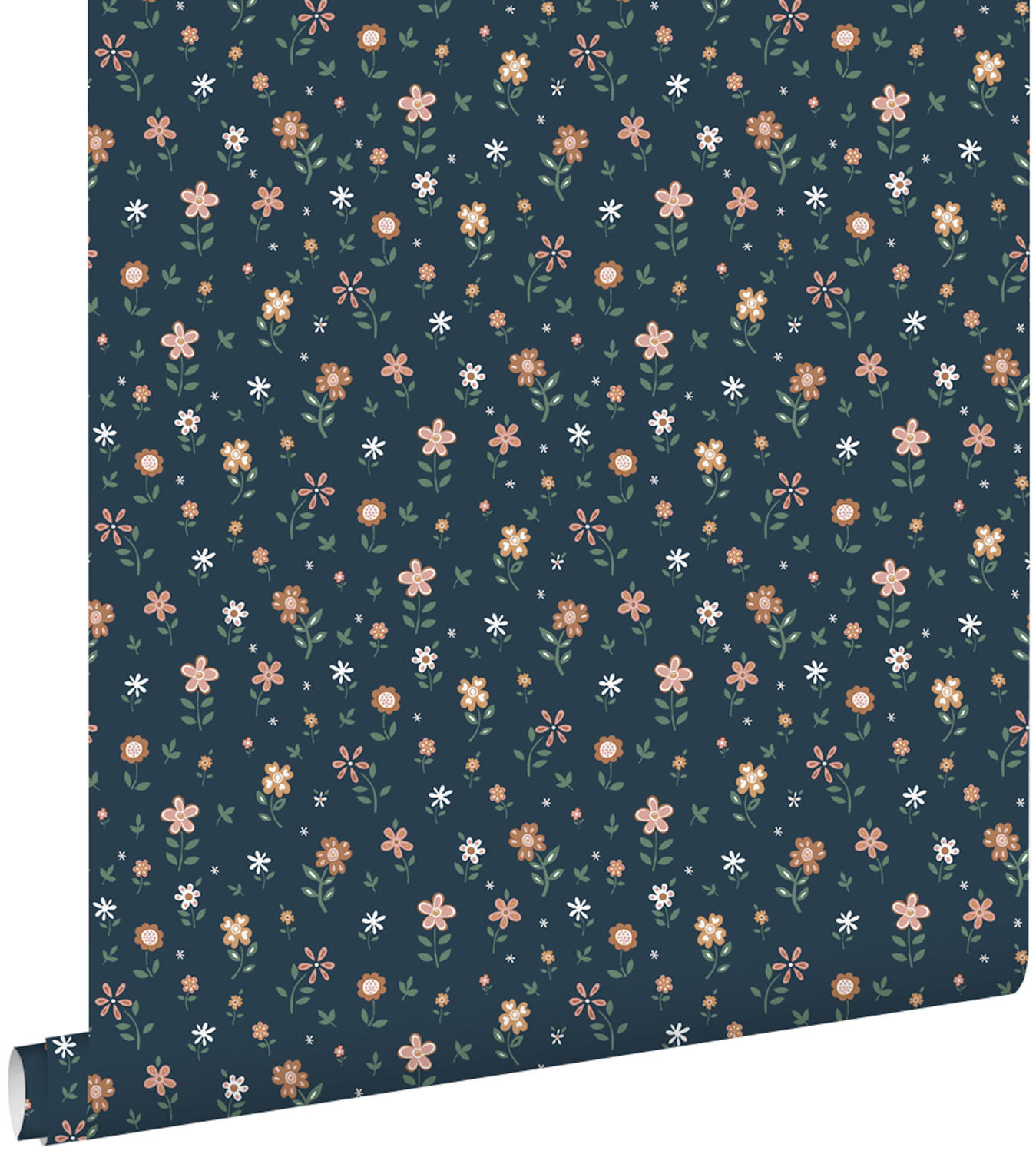 TAPETE Blumen 53 cm x 10.05 m - Blau, Papier (53/1000cm) - ESTAhome
