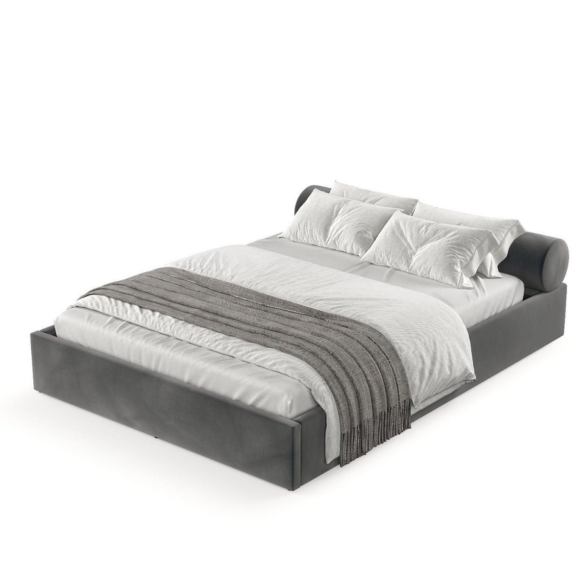 POLSTERBETT Solvo mit Stauraum 200/200 cm Anthrazit im Paros Stoff - Anthrazit/Schwarz, Holz/Holzwerkstoff (200/200cm) - AltaBeds