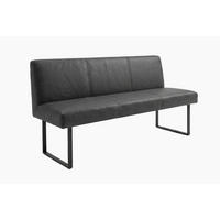 ESSZIMMERBANK ELEEN Schwarz Leder - Schwarz, Leder (143/85/69cm) - KAWOLA