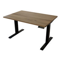 SCHREIBTISCH 120/80/65 cm elektrisch höhenverstellbar aus Wildeiche - Schwarz/Braun, Holz (80/120/65cm) - MeinMassivholz