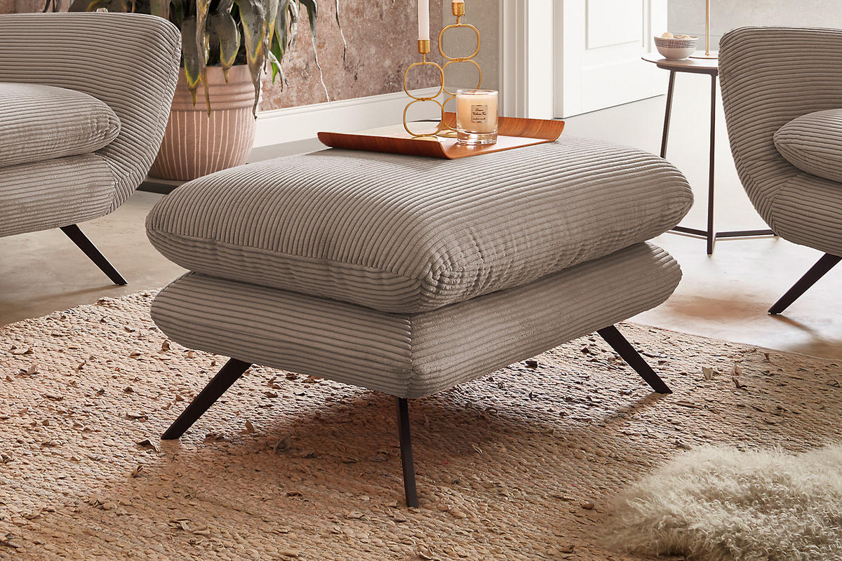 HOCKERBANK CHARME Taupe - Taupe, Textil (90/45/60cm) - KAWOLA
