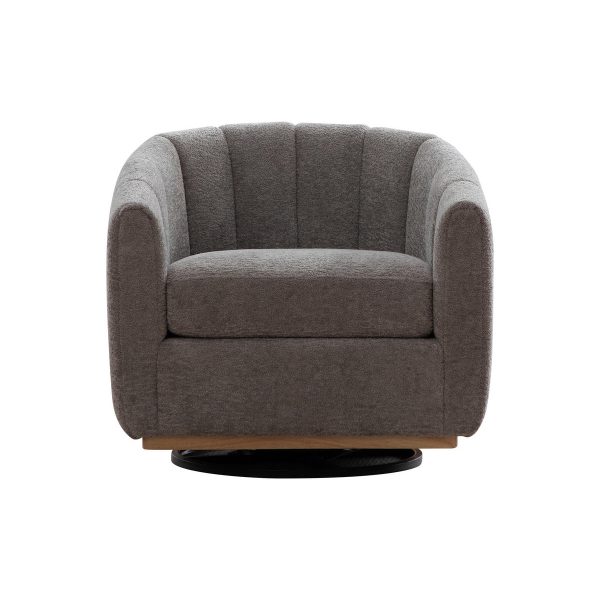SESSEL 360° drehbar mit Chenille-Bezug, DE-42366, Grau - Grau, Metall (73/75.5/81cm) - ComfortXL