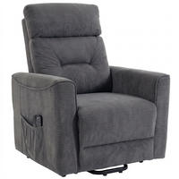 RELAXSESSEL mit Aufstehhilfe Polyester Dunkelgrau - Greige/Dunkelgrau, Textil/Metall (83/106/93cm) - HOMCOM