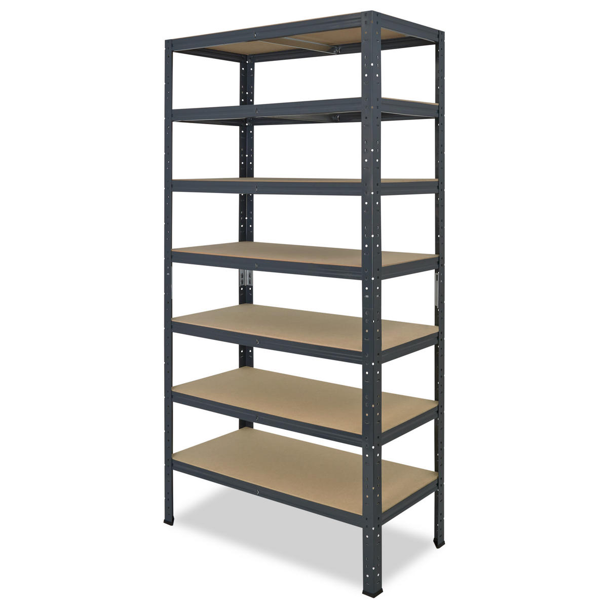 SCHWERLASTREGAL HOME 200x110x40 cm in anthrazit mit 7 Böden und 125 kg Traglast pro Boden - Anthrazit, Metall (110/200/40cm) - shelfplaza