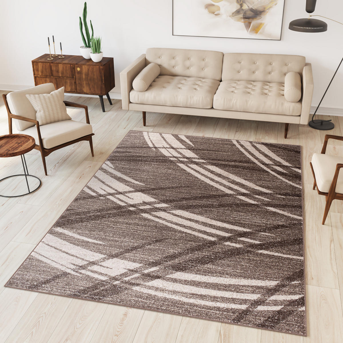 TEPPICH SARI Hellbraun 160/220 cm - Hellbraun, Textil (160/220cm) - Tapiso