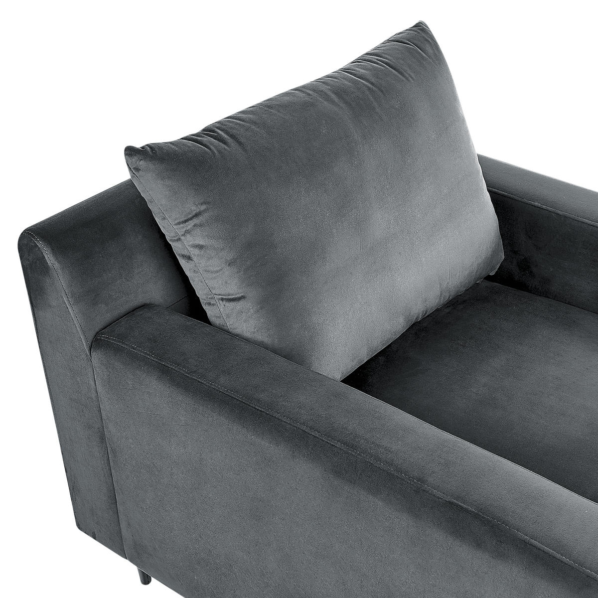 CHAISELONGUE Samtstoff grau/schwarz Gueret - Schwarz/Grau, Textil (88/73/165cm) - Beliani