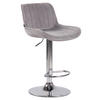BARHOCKER Lento, Gestell Metall in Chromoptik, Samt Grau - Chromfarben/Grau, Textil/Metall (50/100/50cm) - TPFLiving