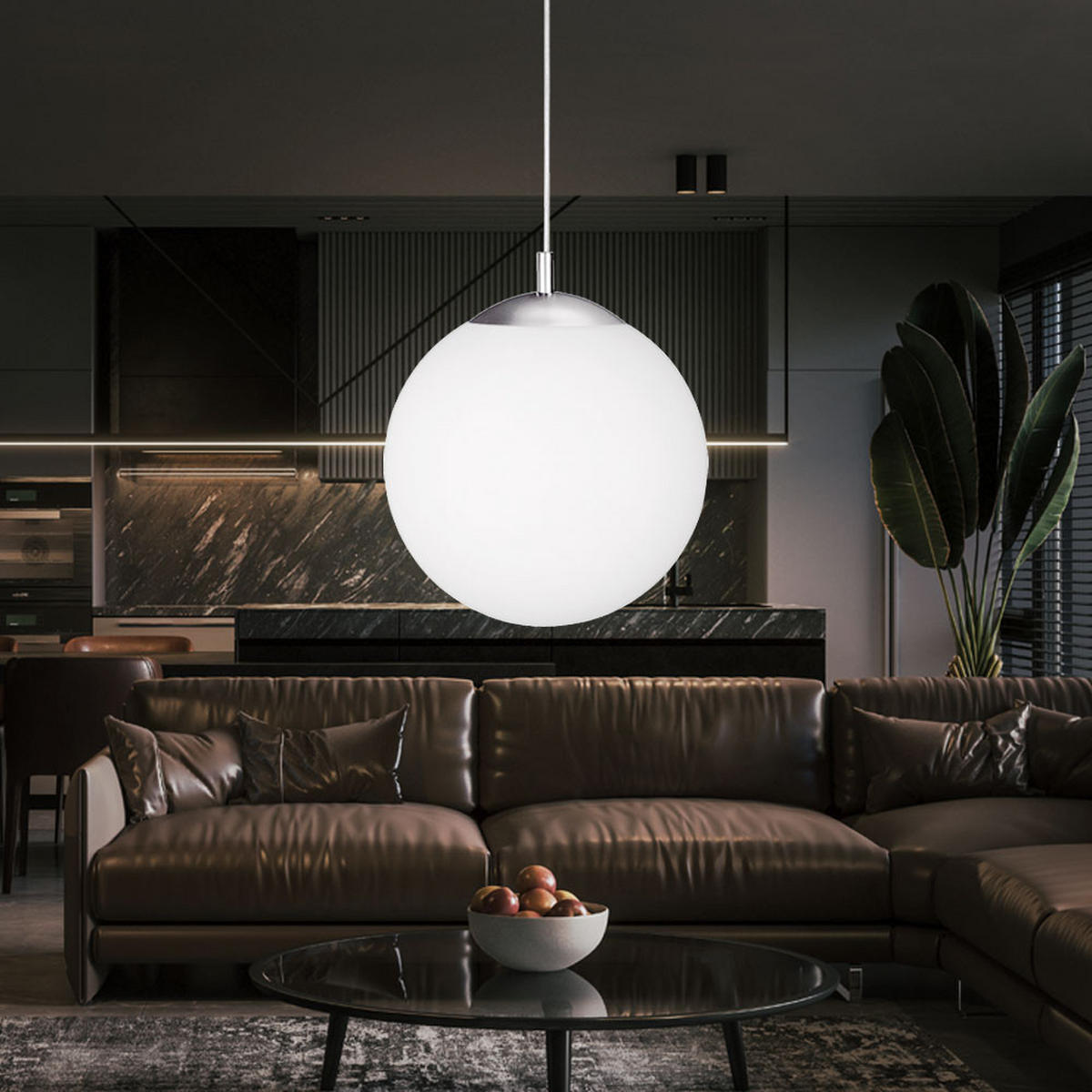 HÄNGELEUCHTE Metall Glas Weiß - Weiß, Glas (30/30/180cm) - Globo Lighting